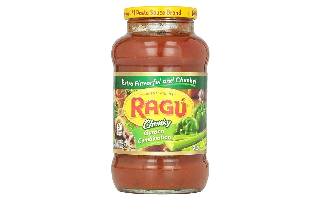 Ragu Chunky Garden Combination Sauce   Glass Jar  680 grams